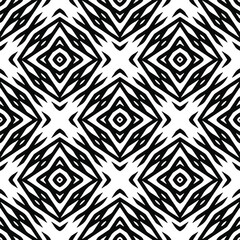 Seamless vector pattern in geometric ornamental style. Black pattern.