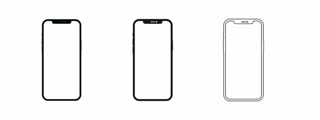 iPhone 12 pro / pro max in three four colors (Graphite, Pacific Blue, Silver, Gold) by Apple Inc. Vector illustratio