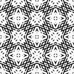 Seamless vector pattern in geometric ornamental style. Black pattern.