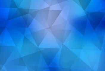 Fototapeta premium Light BLUE vector triangle mosaic texture.