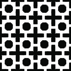 Seamless vector pattern in geometric ornamental style. Black  pattern.