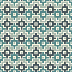 Chakana inca crosses seamless pattern. Ethnic embroidery print. Ornamental folk wallpaper. Native american ornament