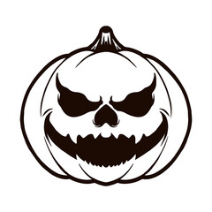 Scary Pumpkin Monster halloween vector illustration premium tshirt design
