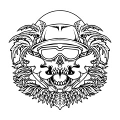 Sukll summer head premium vector illustration