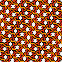 Oriental ancient mosaic pattern. Ethnic ornament. Repeated geometric figures, stars motif. Seamless surface design. Ornamental wallpaper. Geo abstract background. Digital paper, textile print.