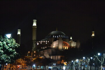 Fototapeta na wymiar Hagia Sophia at the night in Istanbul Turkey