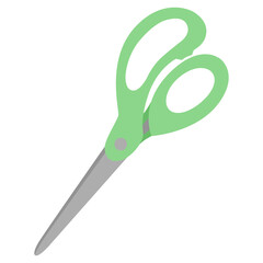 ハサミ（緑）　カット　文房具　雑貨　イラスト　アイコン