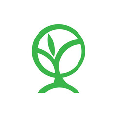 O letter with tree logo design vector
