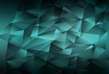 Fototapeta premium Dark Green vector background with polygonal style.