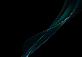 Abstract background waves. Black, green and blue abstract background for wallpaper or business card