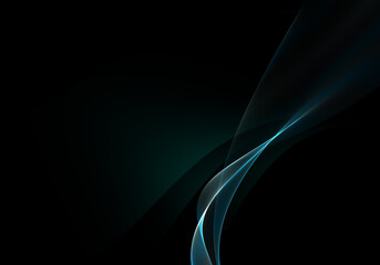 Abstract background waves. Black, green and blue abstract background for wallpaper or business card