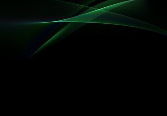 Abstract background waves. Black and green abstract background for wallpaper or business card