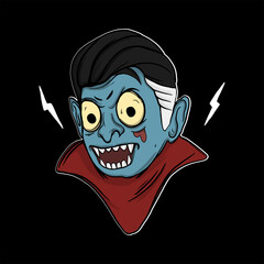 head of vampire for tshirt design