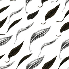 Vintage fruits illustration seamless pattern