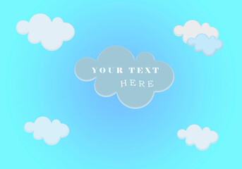 isolated  blue sky background with clouds and text illustration icon logo web design symbol drinks love art decorate vector pattern postcard