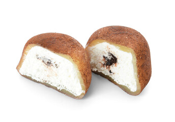 Tasty Japanese mochi on white background