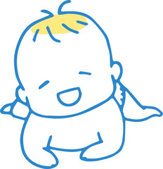首座りした赤ちゃんのイラスト