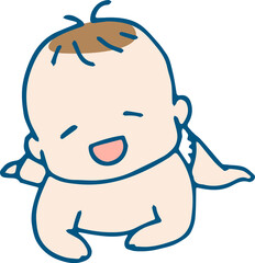 首座りした赤ちゃんのイラスト