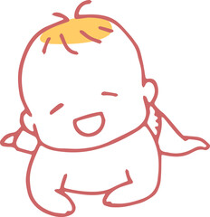 首座りした赤ちゃんのイラスト