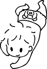 ずりばいする赤ちゃんのイラスト