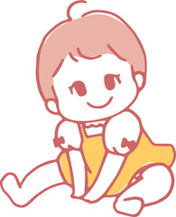 お座りする赤ちゃんのイラスト