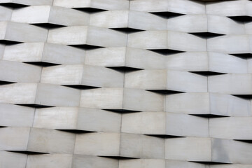 Close up of a decorative exterior wall made of laminated sheet