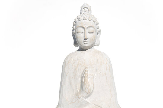 White Buddha White Background 