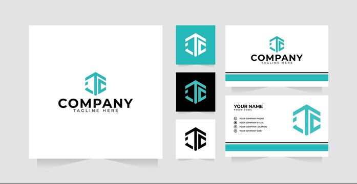 Letter ITC logo design business card template