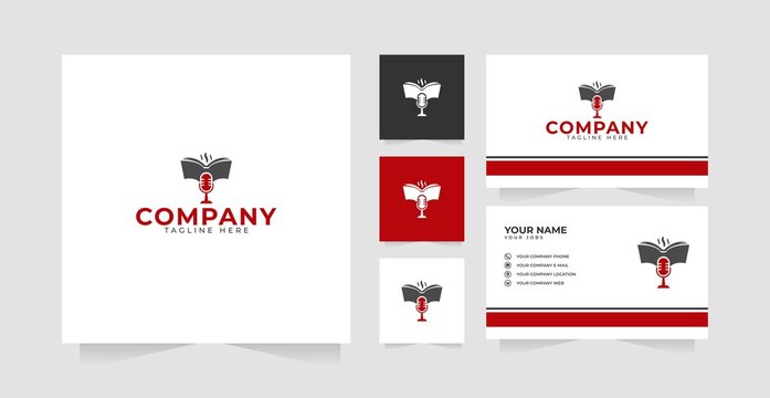 Cooking podcast logo design business card  template