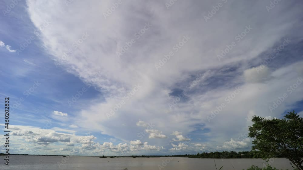 Canvas Prints clouds move smoothly in the blue sky. beautiful clouds flying in the air. time-lapse.