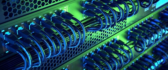 Web server running. High performance network. 