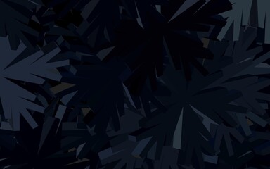 Dark Gray vector abstract background with flowers.