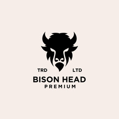 Premium black bison head vector logo icon design isolated white background © Alpha Vector