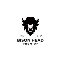 Premium black bison head vector logo icon design isolated white background © Alpha Vector
