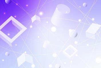 Light Purple vector layout with circles, lines, rectangles.
