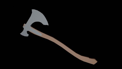 Illustration of a 3d ax