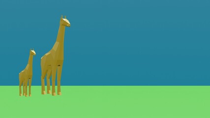 illustration of a giraffe in the desert
