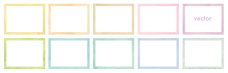 Fototapeta Vector colorful painting rectangle frame set obraz