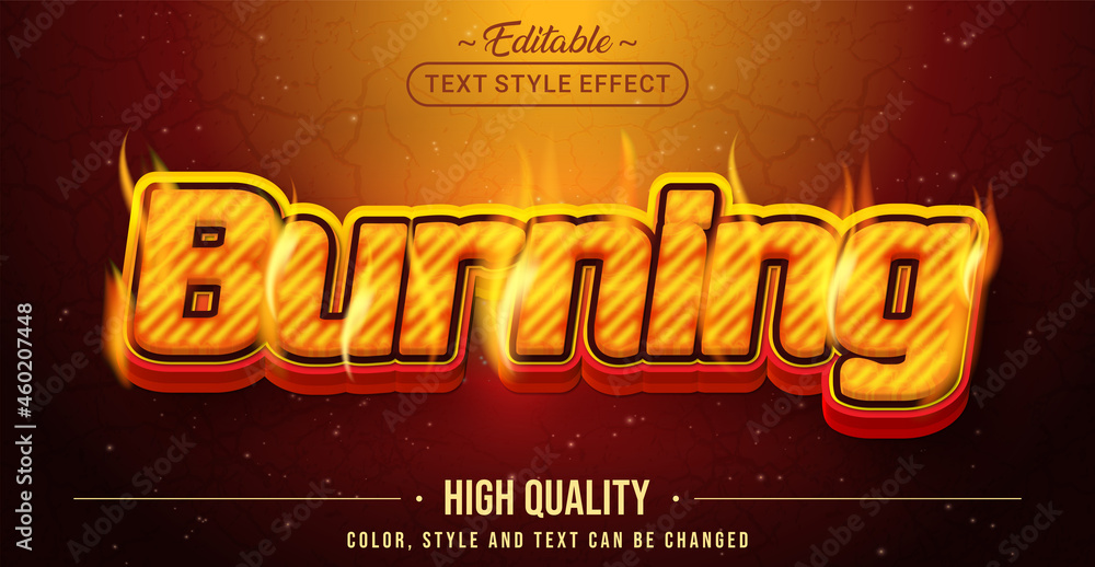 Aufkleber editable text style effect - burning fire text style theme