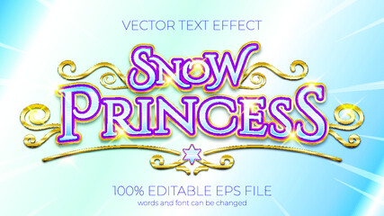 text effect of Snow Princess vector illustration
