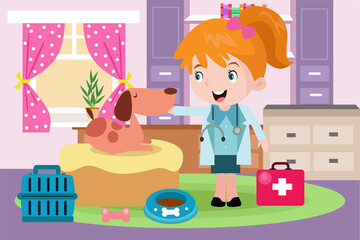 Little Veterinarian - Kids Illustration
