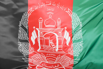 Texture of Afghanistan flag, closeup