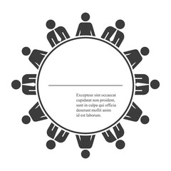 Business meeting. Round table. Business people vector icon