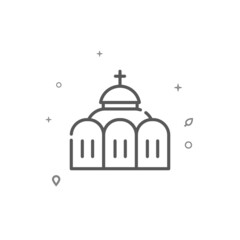 Orthodox church simple vector line icon. Building symbol, pictogram, sign isolated on white background. Editable stroke