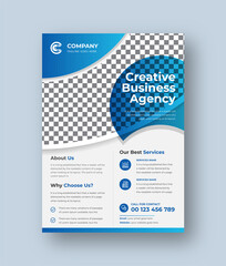 Corporate business flyer design template with modern concept Premium Vector	
