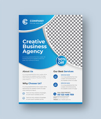 Corporate business flyer design template with modern concept Premium Vector	
