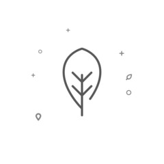 Southern exotic tree simple vector line icon. Grey sign isolated on white background. Editable stroke