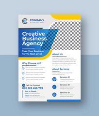 Corporate business flyer design template with modern concept Premium Vector	
