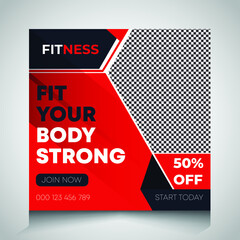 Fitness Social Media Post Template Vector Design