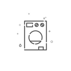 Washer simple vector line icon. Plumbing pictogram, sign isolated on white background. Editable stroke